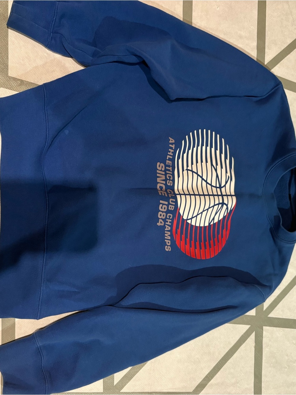 Uniqlo Light Blue Crewneck Top with Navy Tag